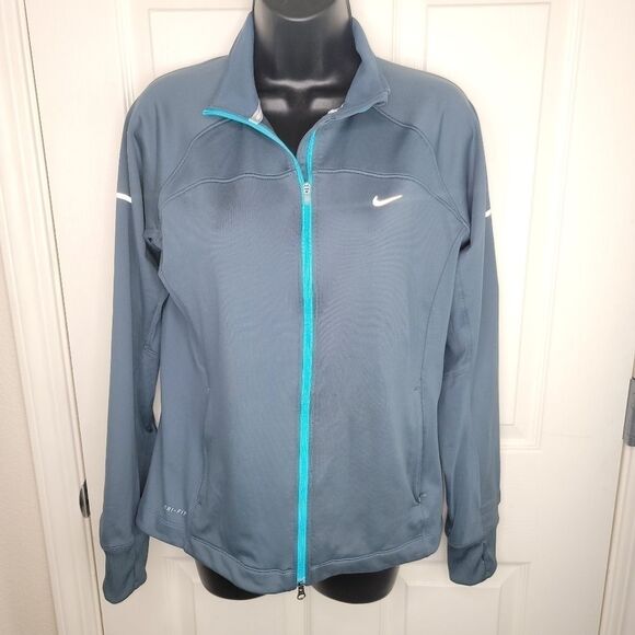 Nike dri-fit Running full zip gray jacket medium - Picture 1 of 9